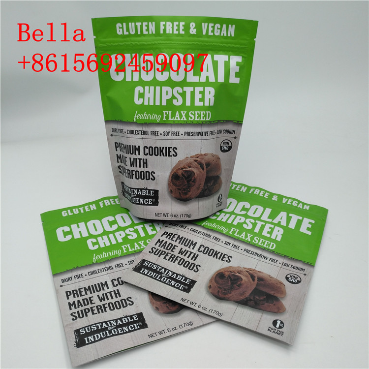 주문화 색깔 알루미늄 호일은 과자 포장을 위한 지퍼 정상 손잡이를 자루에 넣습니다