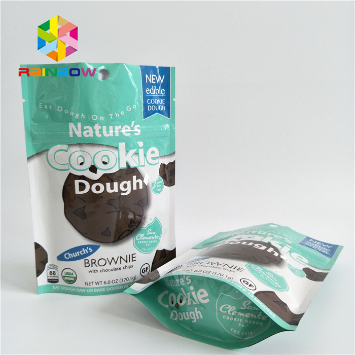 작은 크기의 간식 식품 포장 봉지 Zipper 상단 손잡이 사용자 정의 색상