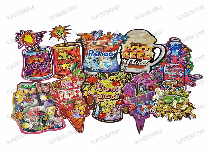 마일라 가방 다이 컷 팁을 패키징하는 홀로그램 맞춘 모양이 형성된 알루미늄 어수룩한 사람 3.5g 식료품