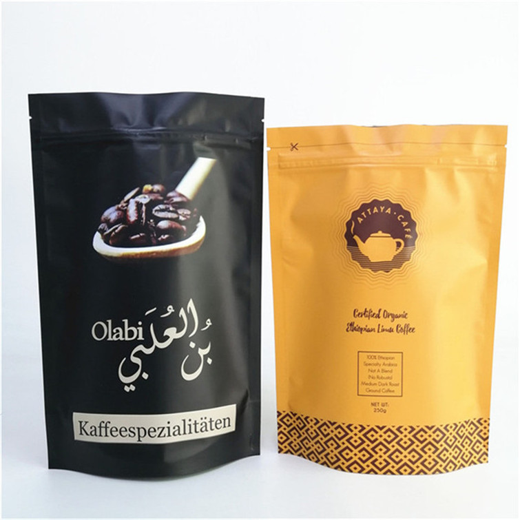 120 마이크론 두께의 맞춤형 인쇄 스탠드업 파우치 (FDA 식품 안전 커피 포장용)