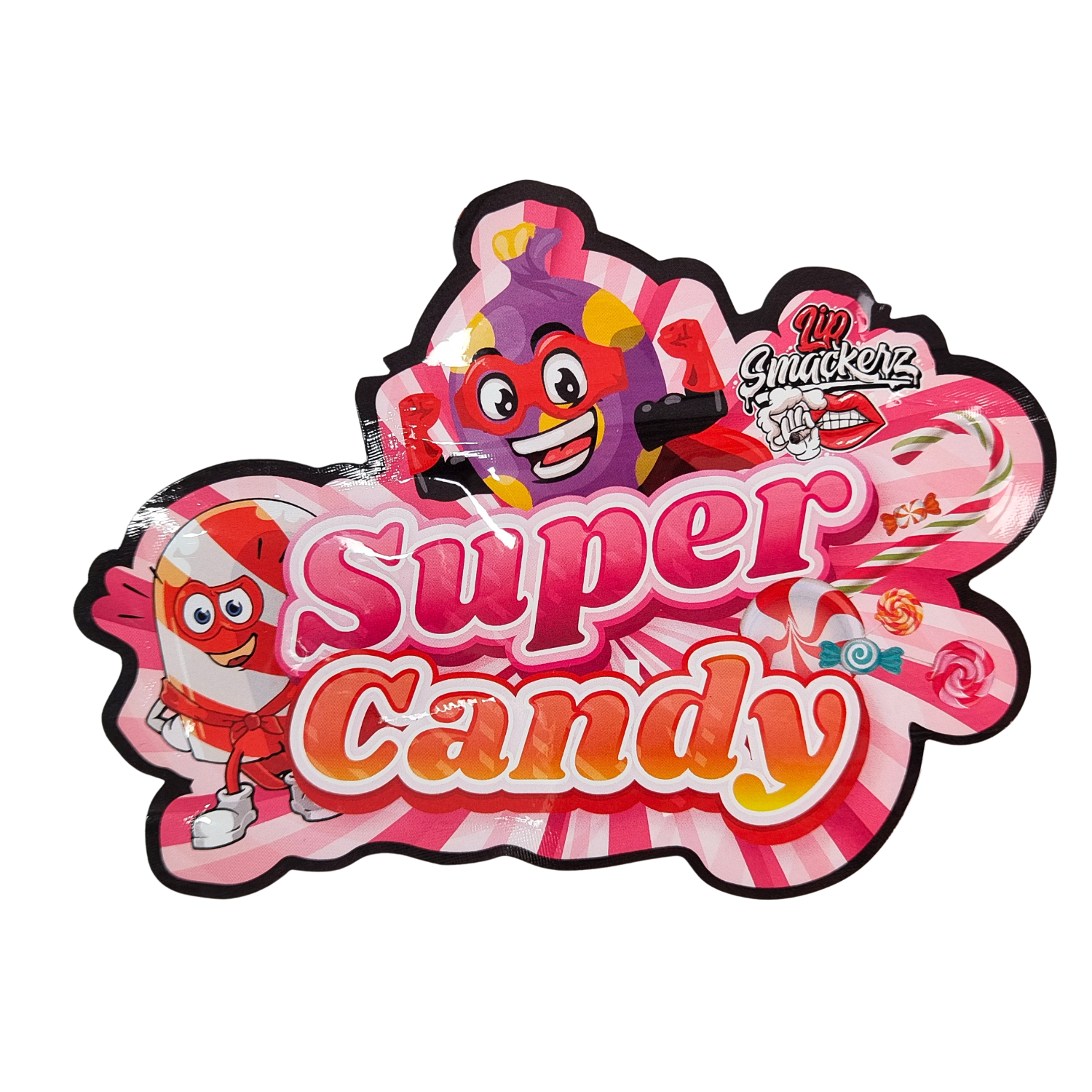 다이컷 3.5g 플라스틱 백 광택 지퍼 마일러, 젤리 허브 캔디 포장용, 냄새 방지 광택 표면