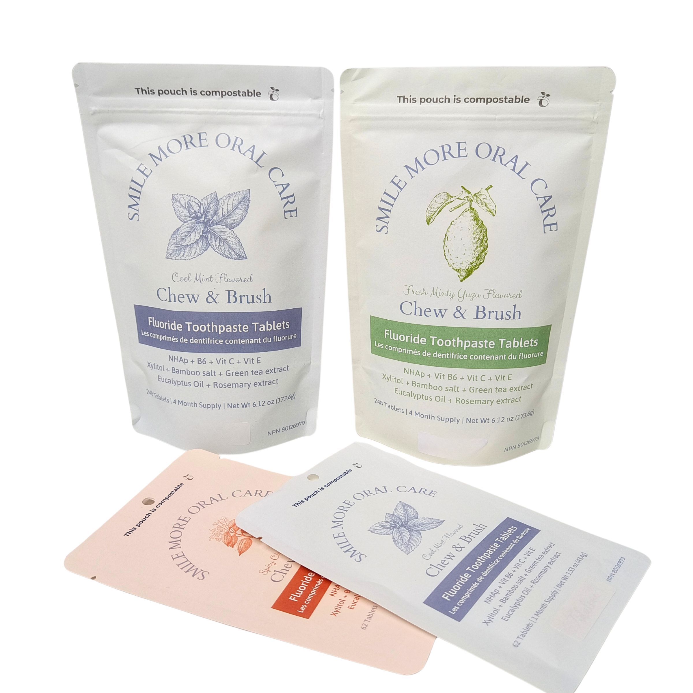 생분해성 크라프트 종이 봉투 흰색 스탠드 파우치 지퍼백 플라스틱 포장 반려동물 사료용 퇴비화 가능