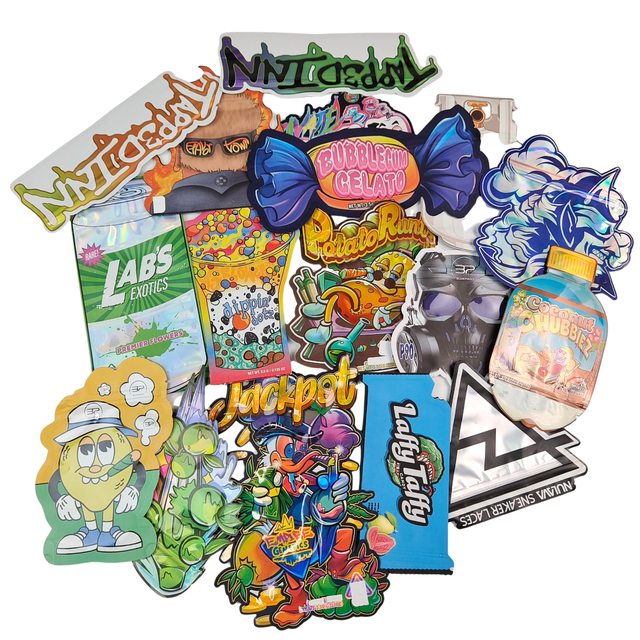 레인보우 패키지 커스텀 다이 커트 마이러 가방 특수 모양 3.5g 7g 14g 28g 어린이 보호 냄새 방지 식용 플라스틱 꽃 가방