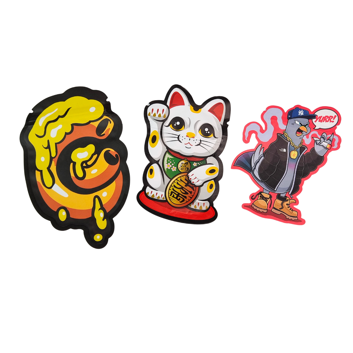 3면 실드 지퍼식 어린이 안전 홀로그램 마일러 백 알루미늄 호일 스낵 포장 백