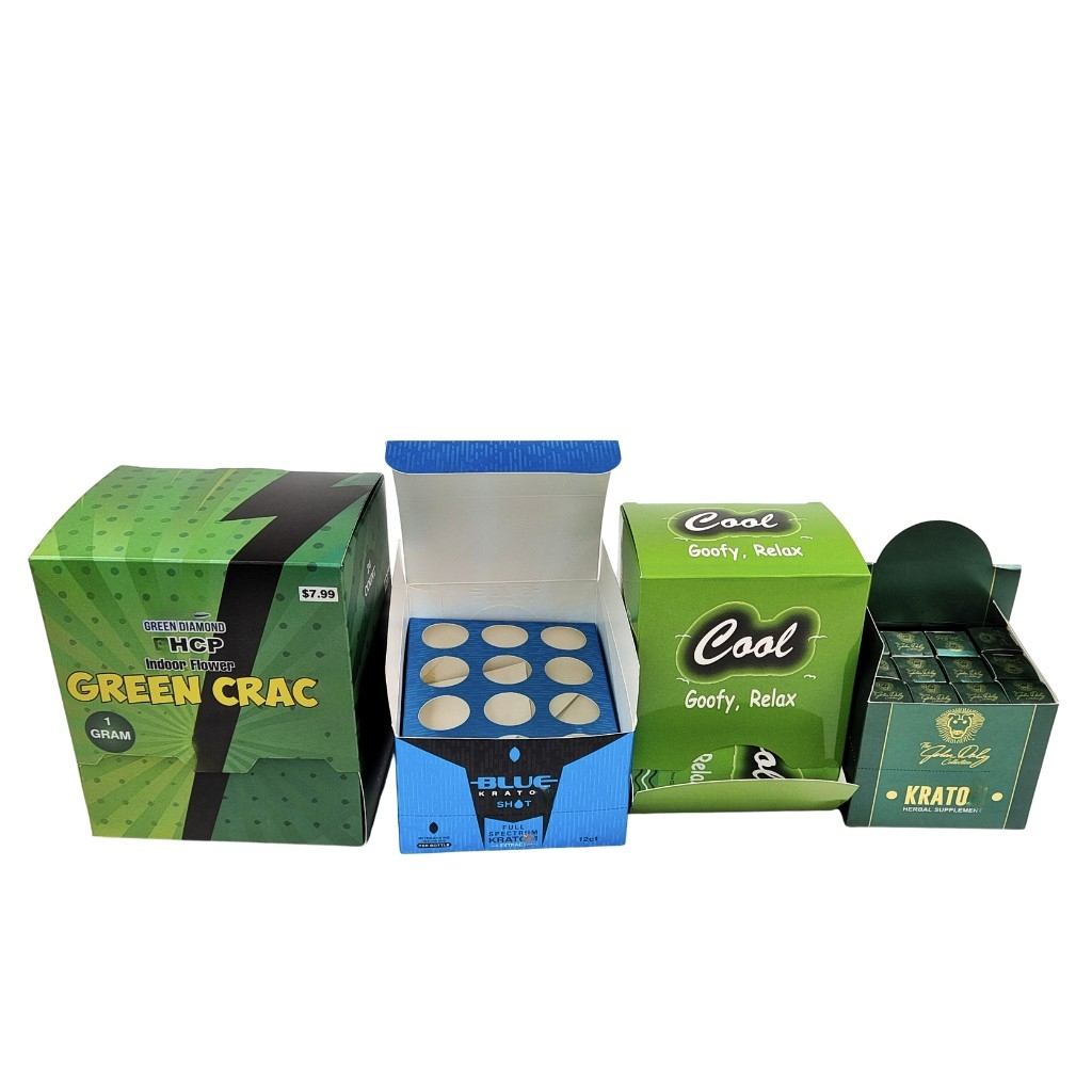 재활용 크래프트 종이 크래프트 스냅용 크래프트 상자 쿠키용 에너지 바 코스메틱 고리판 카운터 디스플레이 포장 스펀지