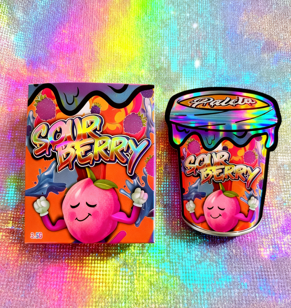 홀로그래픽 박스 및 가방 3.5 마일러 포장 세트 다시 닫을 수 있는 3.5g 식용 마일러 다이 커트 가방 디스플레이 곡물 상자