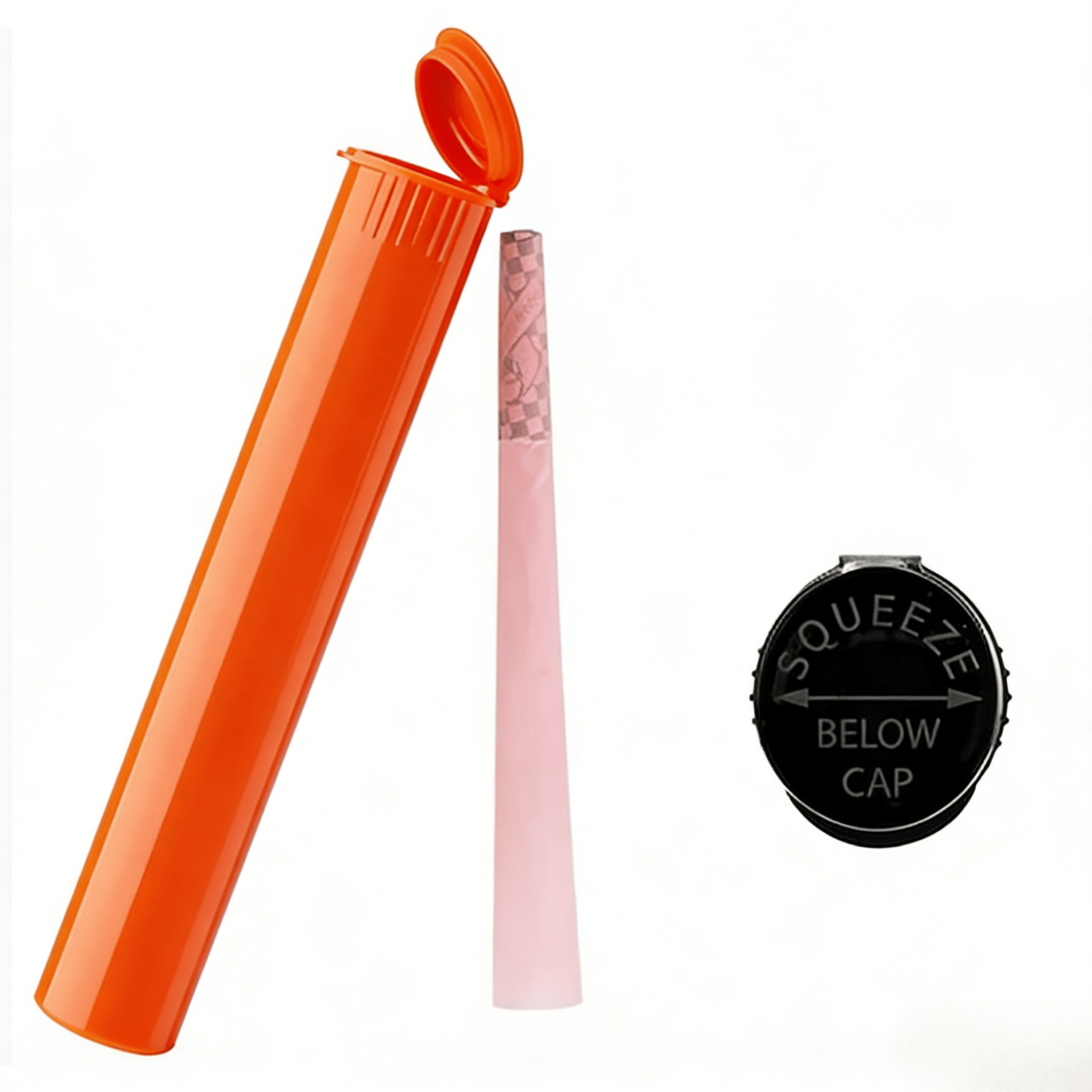 맞춤 색상 80mm 98mm 109mm 116mm 어린이 저항 압축 팝 톱 튜브 플라스틱 사전 포장 스티커와 함께 롤링 튜브