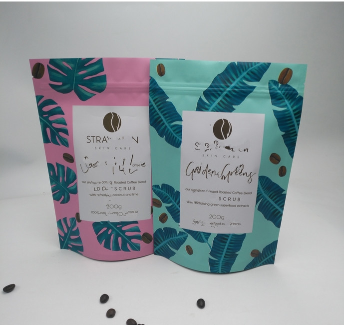 음식 급료는 차 패킹을 위한 주머니 부대 플라스틱 주문 포일 광택이 없는 끝을 위로 서 있습니다