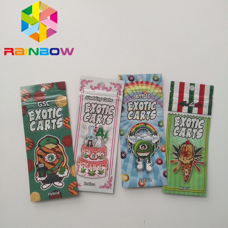 Cbd 지플락 기름 이국적인 손수레를 포장하는 Vape 자필 카트리지 플라스틱 주머니