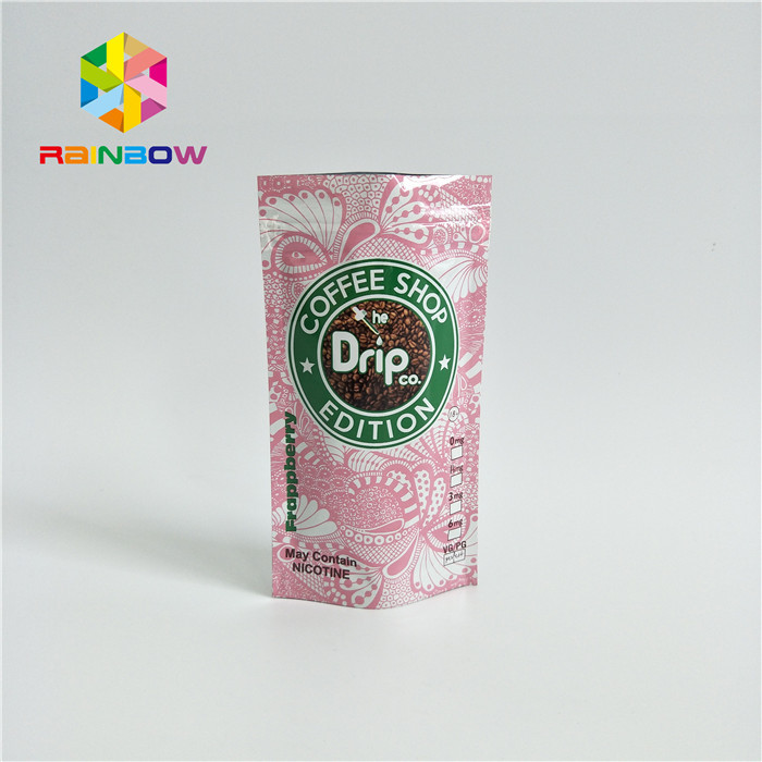 지플락 박판으로 만들어진 물자 플라스틱 주머니 포장은 1개의 방법 벨브를 가진 부대를 위로 서 있습니다