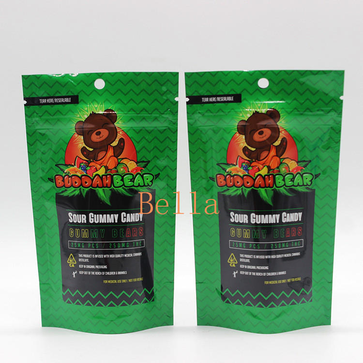 명확한 창은 약초차 CBD Powerfood 포장을 위한 지퍼 주머니 주문 인쇄를 위로 서 있습니다