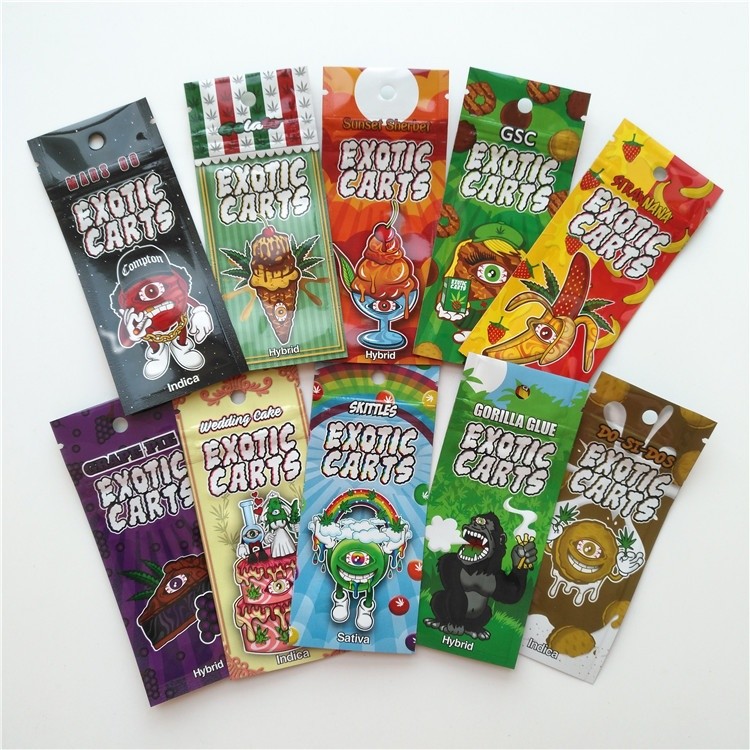 Zip 자물쇠 부대 Mylar 유형 주문 인쇄를 포장하는 손수레 이국적인 플라스틱 주머니