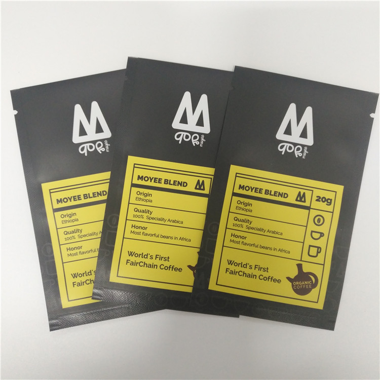 1개 팩 드립 커피 향낭 각자 서 있는 주머니 250g를 포장하는 무지개 이디오피아 티백