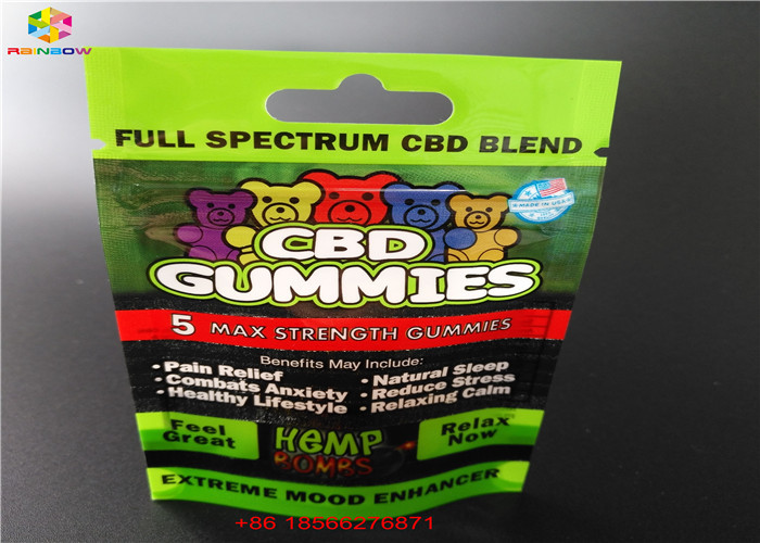 창을 가진 CBD GUMMIES 플라스틱 물집 Packa 부대에 의하여 박판으로 만들어지는 알루미늄 향낭