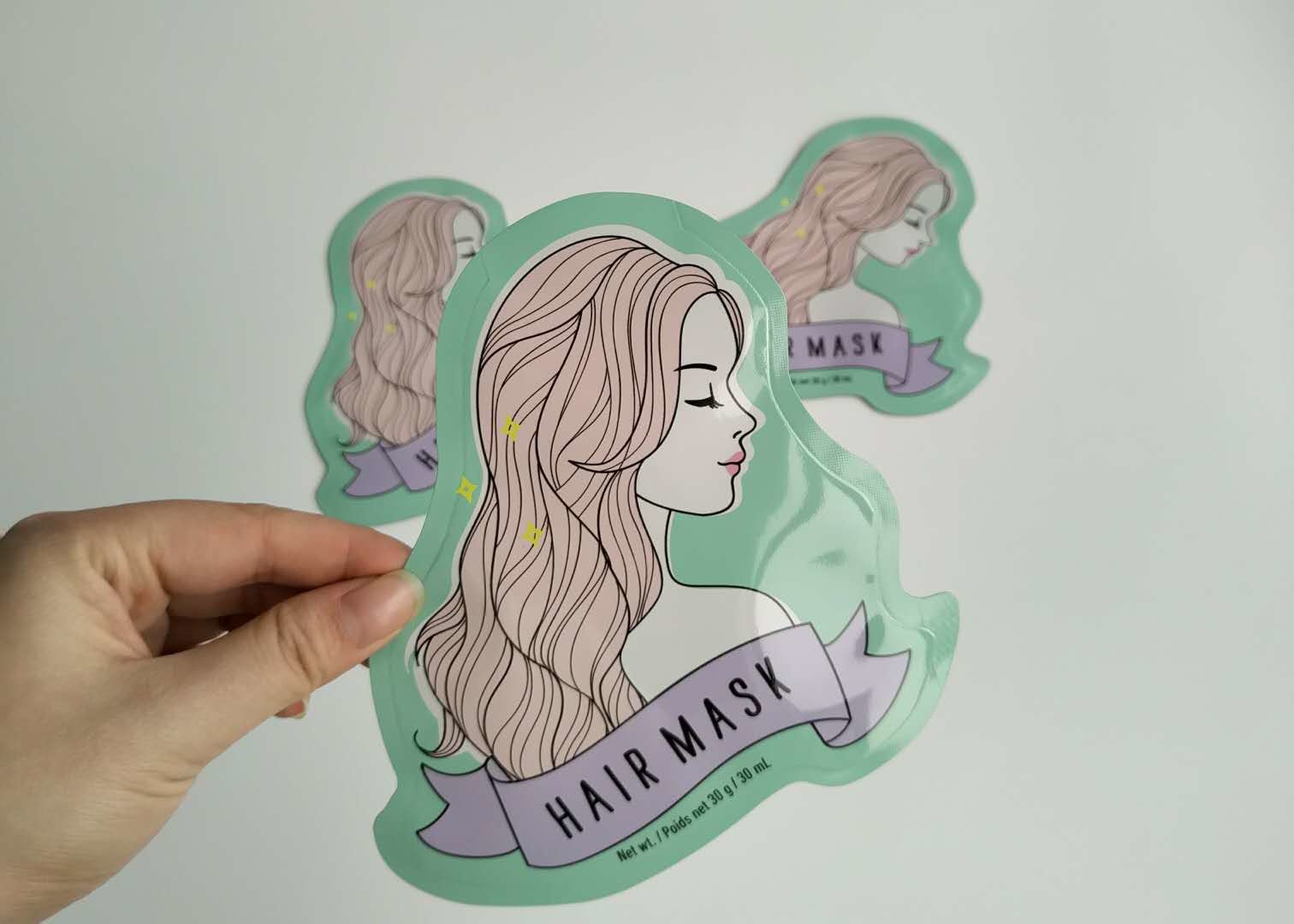 특별한 모양 알루미늄 호일 측 삼각천 플라스틱 화장품은 얼굴 장 가면 포장을 자루에 넣습니다