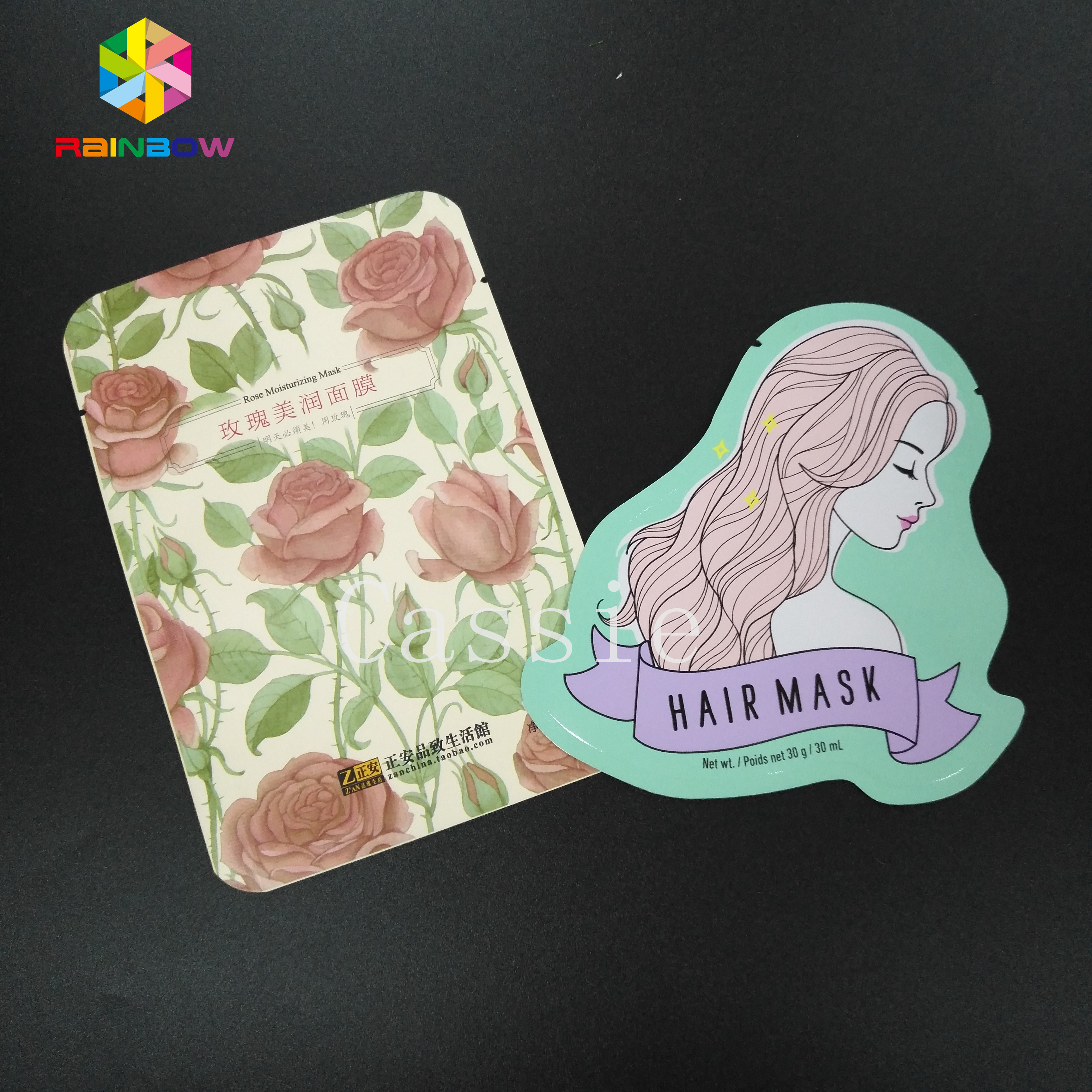 분말 포장을 위한 다 착색된 그립 자물쇠 부대 Mylar 포일 표본 팩 열려있는 정상