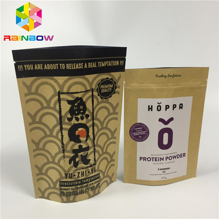 지플락 Kraft 종이는 방습 견과 식사를 위한 주머니 알루미늄 호일 각자 대를 위로 서 있습니다