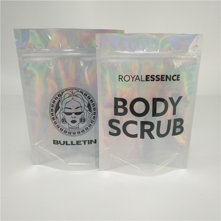 기어오르는 자필 포일 주머니 포장 홀로그램 부대 Mylar 반짝임 분말 매니큐어 부대