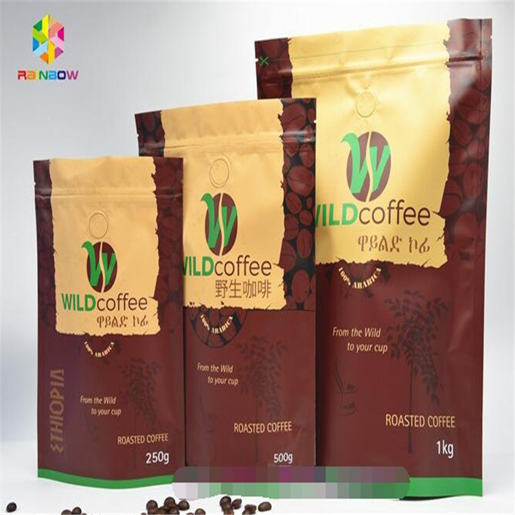 Resealable 알루미늄 호일은 지퍼 주머니, 벨브를 가진 인쇄한 지플락 부대를 위로 서 있습니다