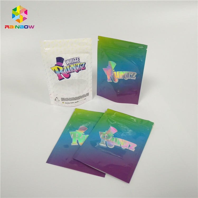 화장품을 위한 Childproof Zip 자물쇠 창 주머니를 포장하는 홀로그램 레이저 식사 부대