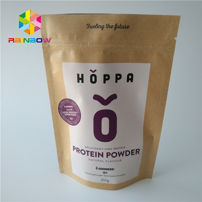 Eco 친절한 포일 주머니 포장 음식 급료 지플락 로고에 의하여 인쇄되는 Kraft 기술 종이