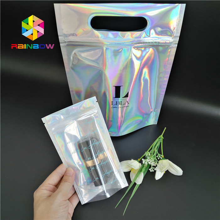 플라스틱 홀로그램 Mylar 지퍼 화장품 명확한 창을 가진 포장 부대 CMYK 색깔