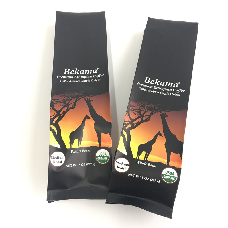 주문을 받아서 만드는 지퍼 주머니 부대 CYMK 색깔을 포장하는 옆 삼각천 커피를 위로 서 있으십시오