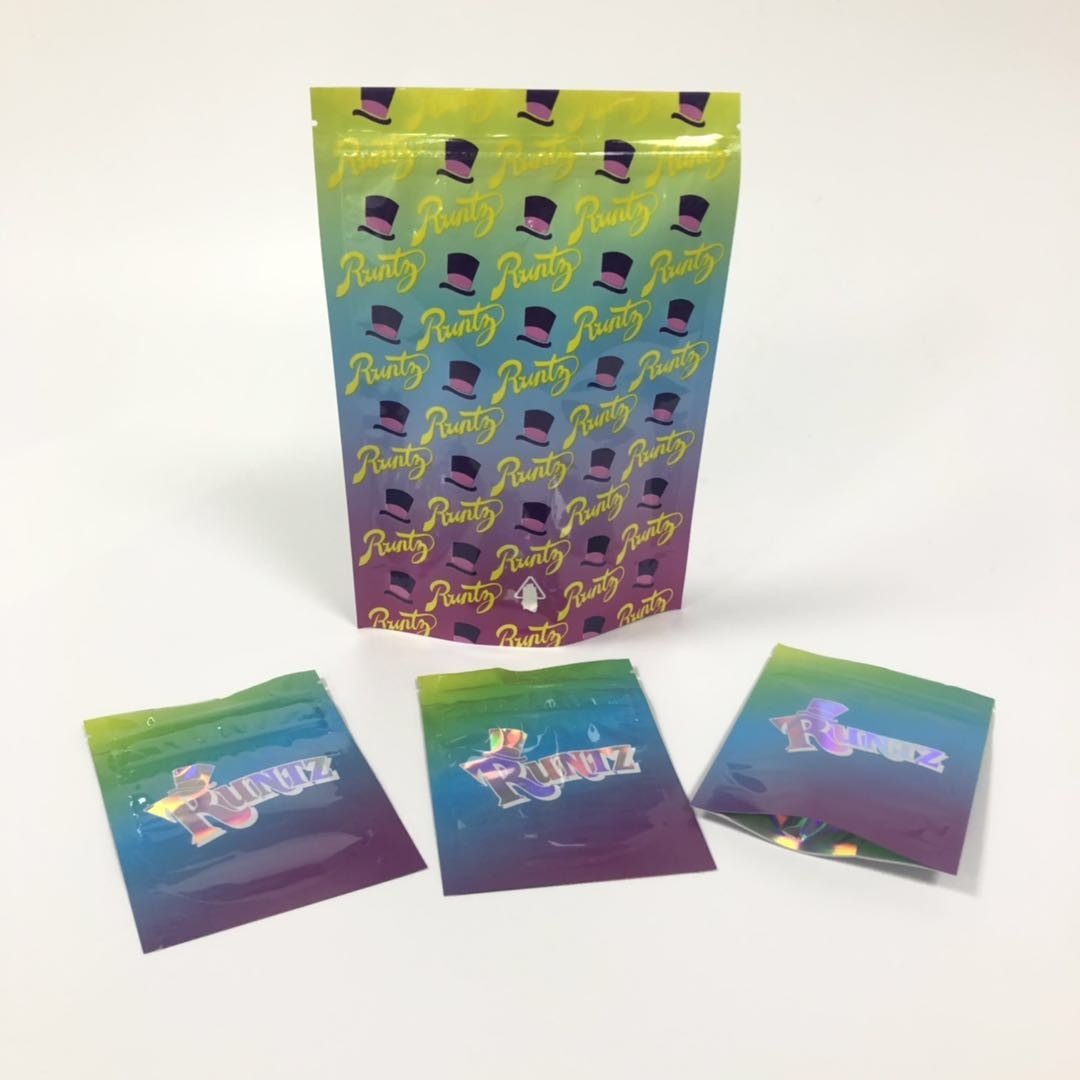 관례에 의하여 1oz 3.5g 위로 레테르를 붙입니다 Vape Mylar 냄새 증거 파운드 포장 잡초 포장 부대가 분홍색 백색 Runtz이라고 농담을 거슬릴 수 있습니다