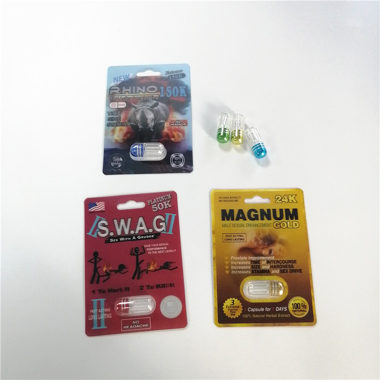 전시 상자를 가진 성적인 성과 증진 알약 물집 팩 포장 카드