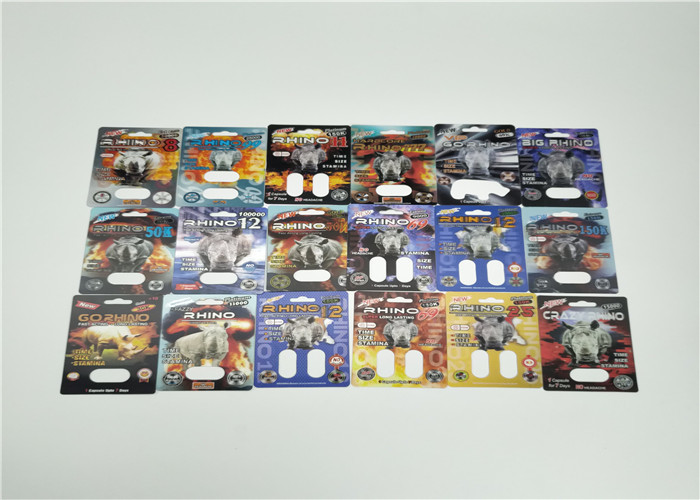 불 Rhino50K 3d 효력 물집 카드 캡슐 성 알약을 위한 포장 남성 증진 알약 팩