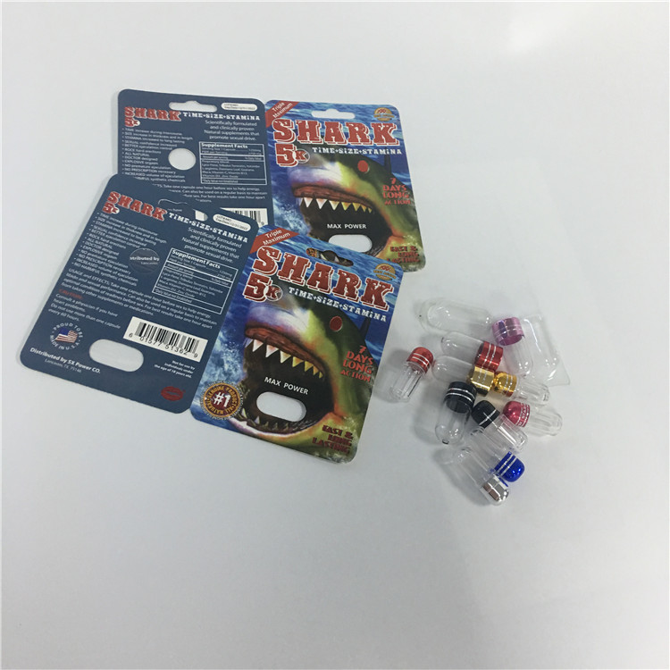 코뿔소 상자 물집 상어 서류상 카드를 포장하는 남성 증진 알약 캡슐