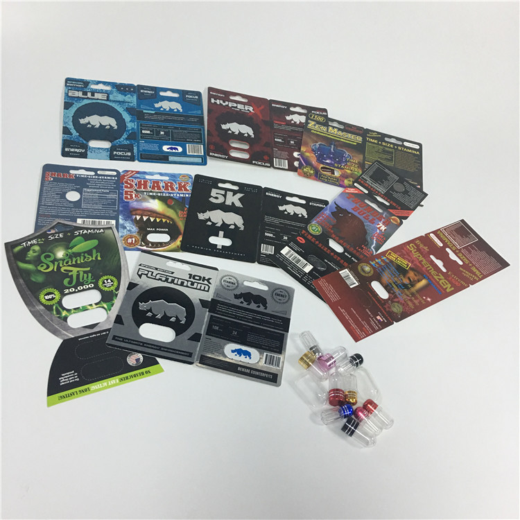 실크 인쇄 물집 카드 포장 남성 증진 약물 코뿔소 성 알약 관례 로고