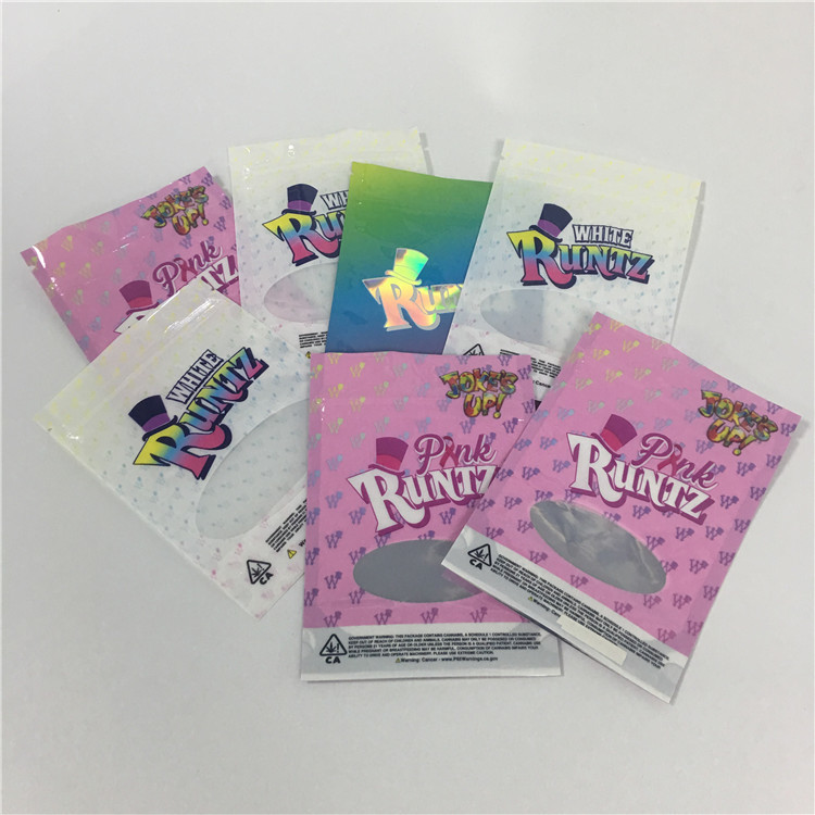 아이 저항하는 Resealable 비닐 봉투 광택 있는 Runtz 포장 과자씨 냄새 증거