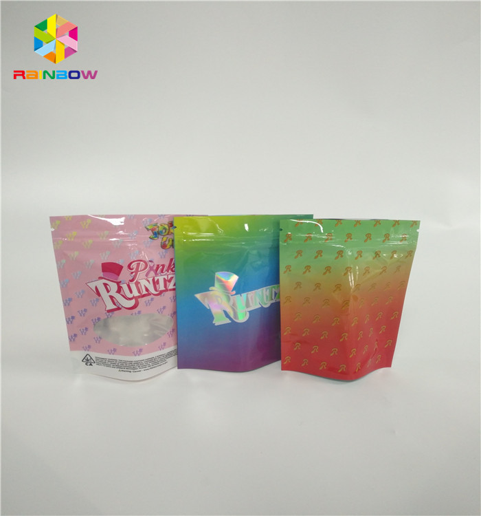 Childproof 3.5g는 위로 지퍼 주머니 부대를 주문을 받아서 만듭니다 인쇄 Runtz 팩 냄새 증거를 서 있습니다