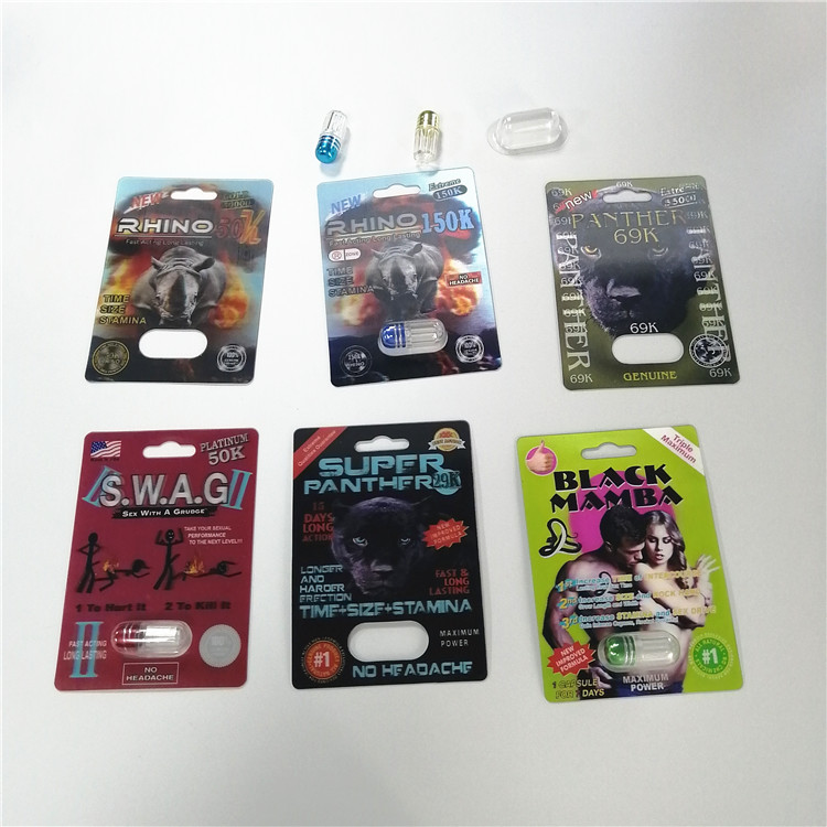 빨간 코뿔소 69 남근 확대 캡슐 단지 탄알 성 알약 플라스틱 약 팩