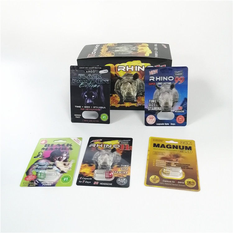 성적인 증진 알약 물집 카드 분말 성 캡슐 팩을 위한 포장 코뿔소 시리즈