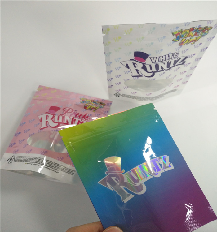 Resealable 초본 향 포장 알루미늄 호일 지퍼 CBD 홀로그램 RUNTZ 포장