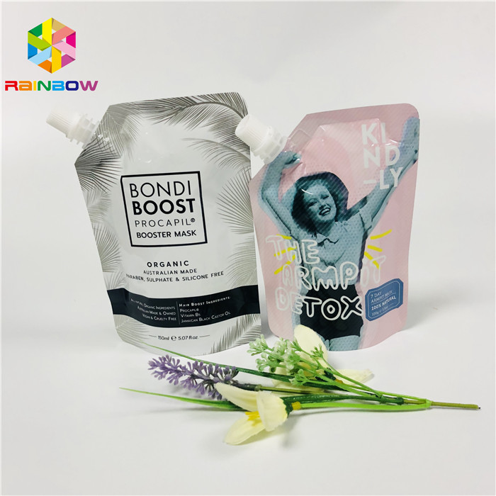 Doypack 음식 급료는 주머니 재사용할 수 있는 정화 젤 얼굴 액체 가면 패킹을 위로 서 있습니다