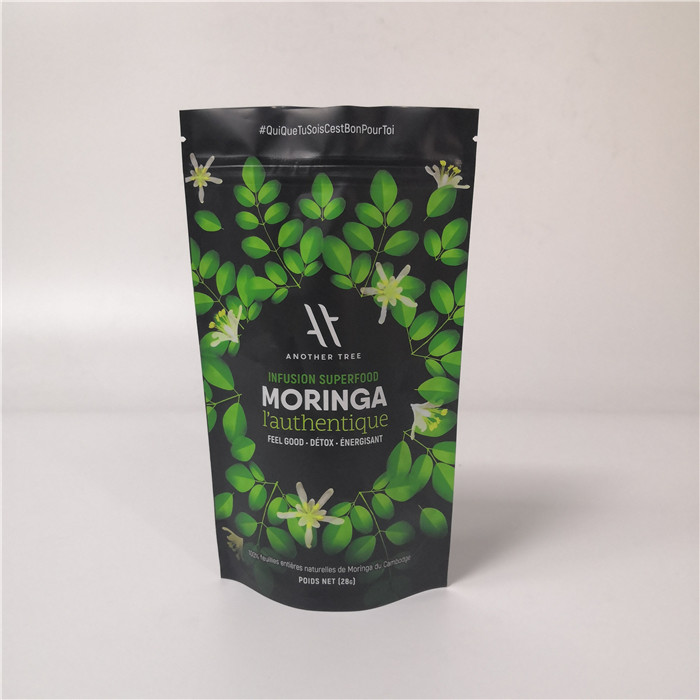 재상할 수 있는 알루미늄 호일 티백은 재사용할 수 있는 Zip 자물쇠를 가진 주머니에 의하여 주문을 받아서 만들어진 색깔을 위로 서 있습니다