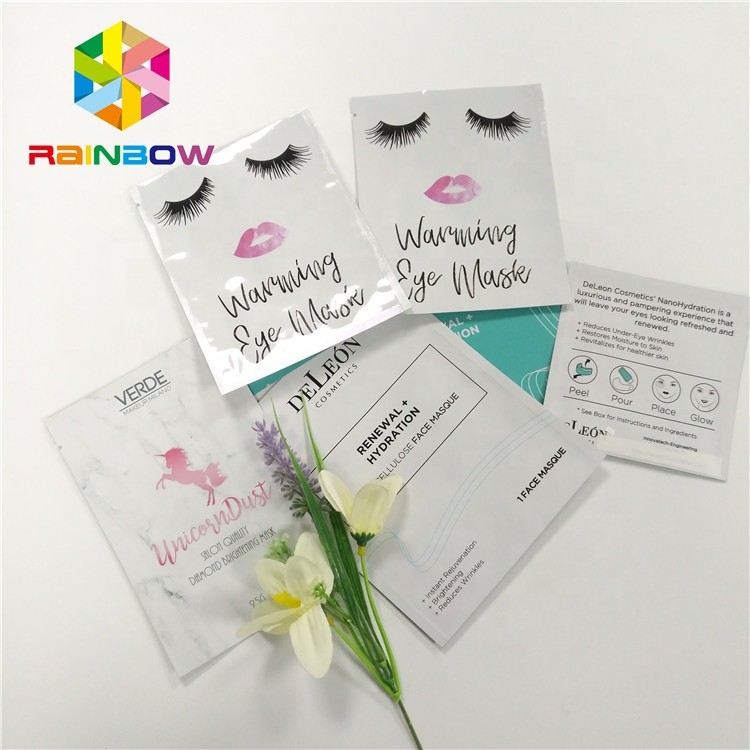 Resealable 박판으로 만들어진 가면 빈 알루미늄 호일 화장용 부대 가면 주머니 3개의 층