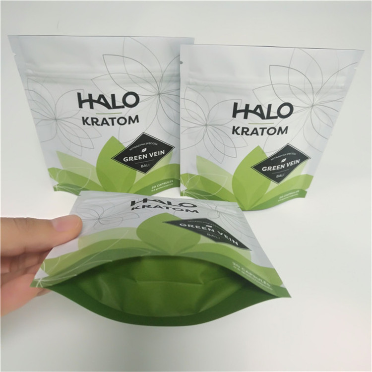 음식 급료 지플락 플라스틱 주머니 포장은 분말/알약을 위한 Kratom 부대를 위로 서 있습니다