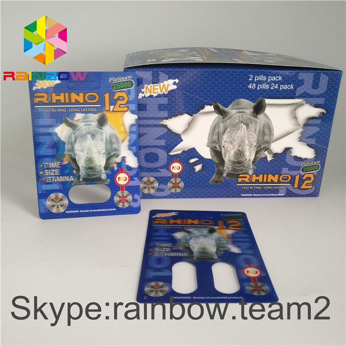 캡슐을 위한 350g 400g 종이 전시 상자를 포장하는 남성 성적인 증진 물집 팩