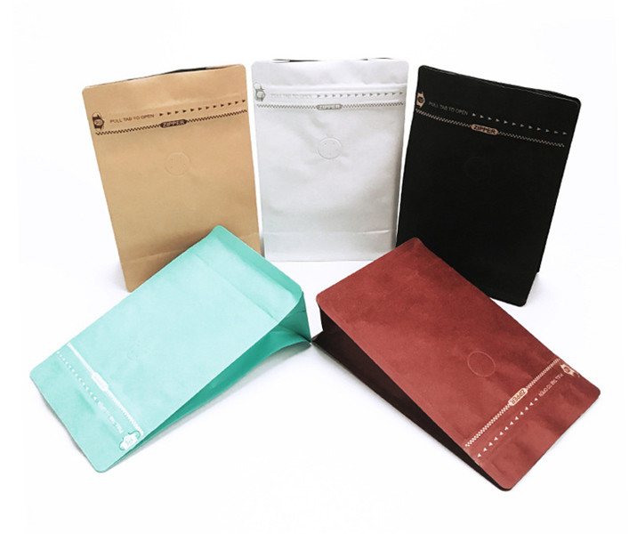 벨브를 가진 관례에 의하여 인쇄되는 Resealable Kraft 종이를 포장하는 편평한 바닥 티백