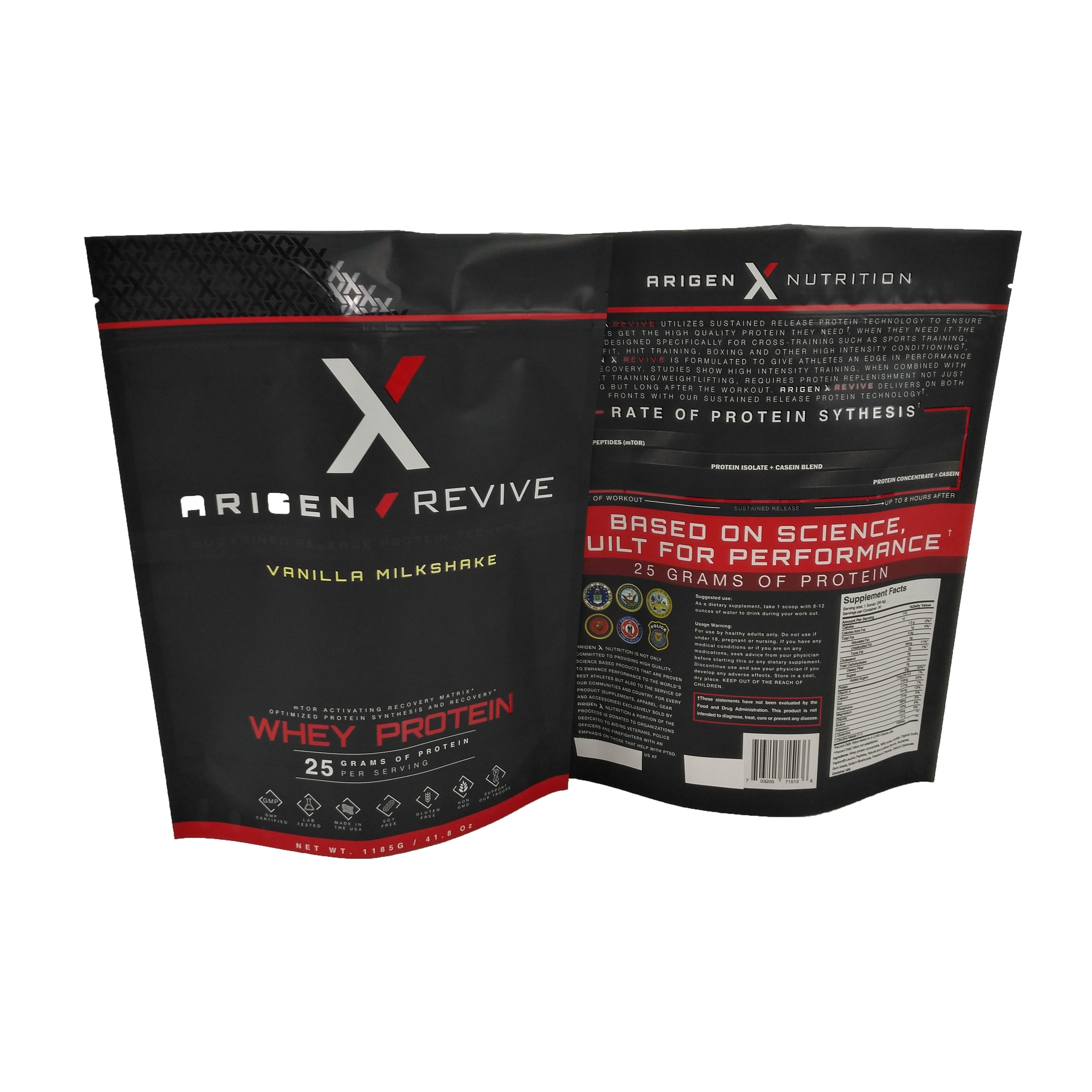 음식 급료 알루미늄 호일은 주머니를 위로 서 있습니다