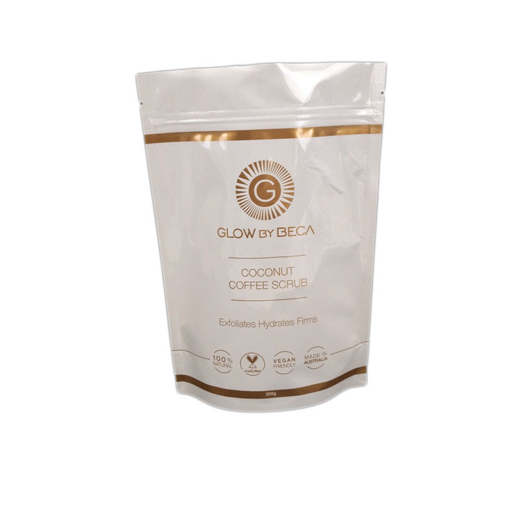 백색 광택 있는 끝 몸은 150 미크론을 위로 서 있습니다 지퍼 주머니를 제거합니다