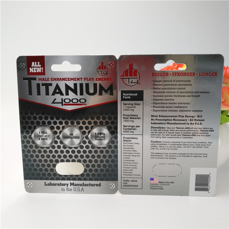 12mm 모자 코뿔소 남성 알약 3D 카드 물집 카드 포장