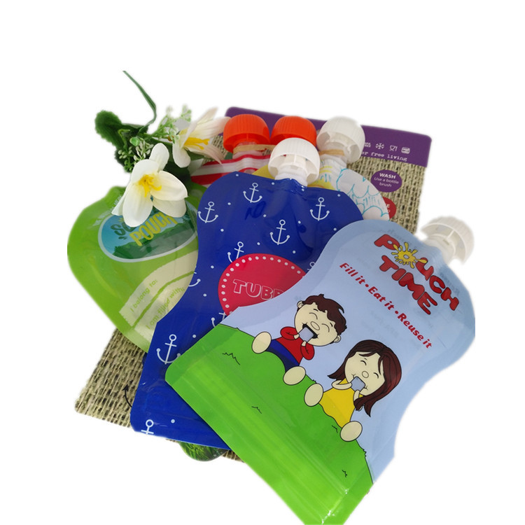 재사용할 수 있는 식품 포장 액체 짜기 주머니를 인쇄하는 사진 요판