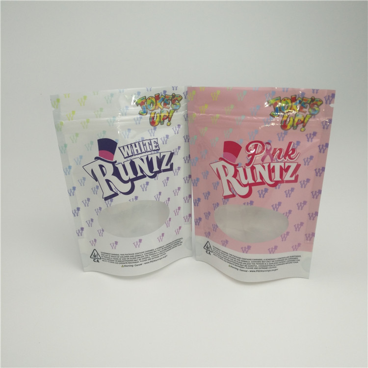 냄새 증거 초본 포장 부대 대마 CBD 쌀쌀한 고무 같은 패킹을 위한 창을 가진 지플락 부대