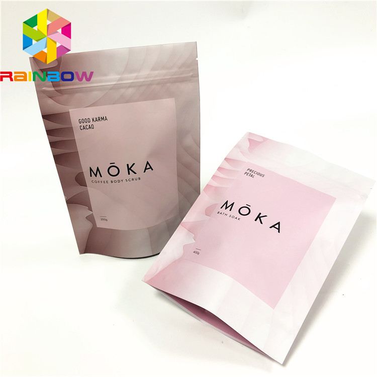 고품질 생물 분해성 냄새 증거 광택이 없는 까만 지플락 플레스틱 포장 부대