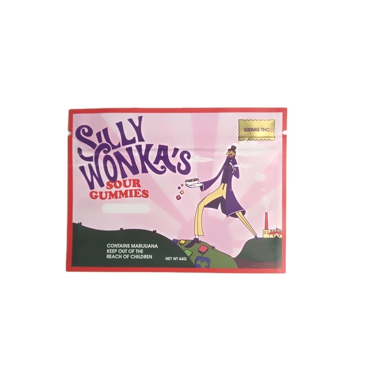 지퍼 백과  골드 프린팅 프리롤 담배 3 측면 시일 파우치를 위한 센즈헨 공급자 작은 샤쉐